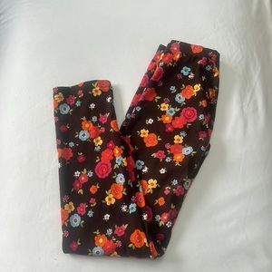 NWOT Gymboree leggings with brown background and pink/orange/blue flowers